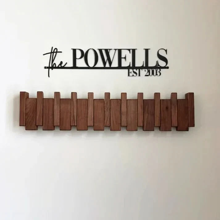 Wooden Wall-Mounted Coat Rack in Piano Design for Storage