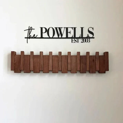 Wooden Wall-Mounted Coat Rack in Piano Design for Storage
