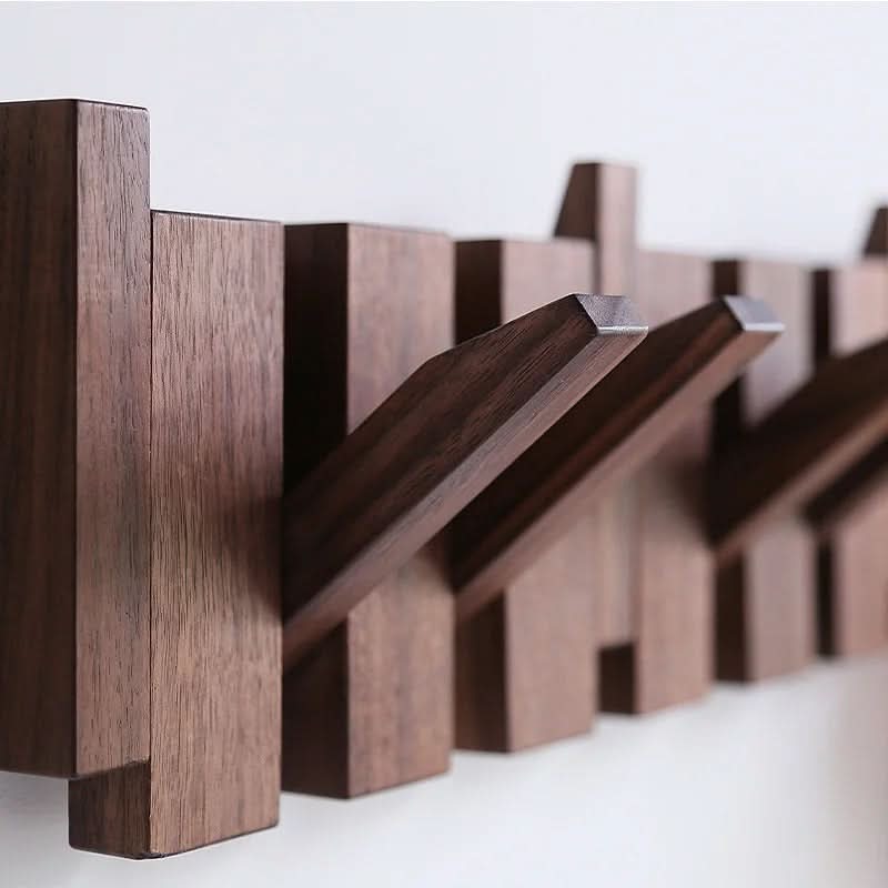 Wooden Wall-Mounted Coat Rack in Piano Design for Storage