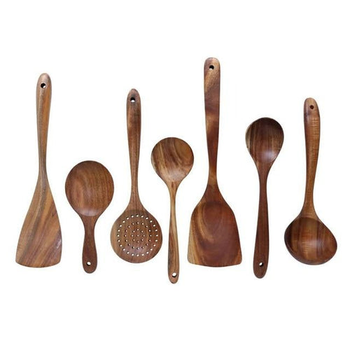 Kitchen Utensil Set Made of Teak Wood