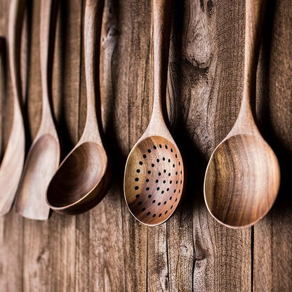 Kitchen Utensil Set Made of Teak Wood