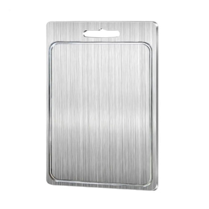 Durable Double-Sided Cutting Board in Stainless Steel and Titanium