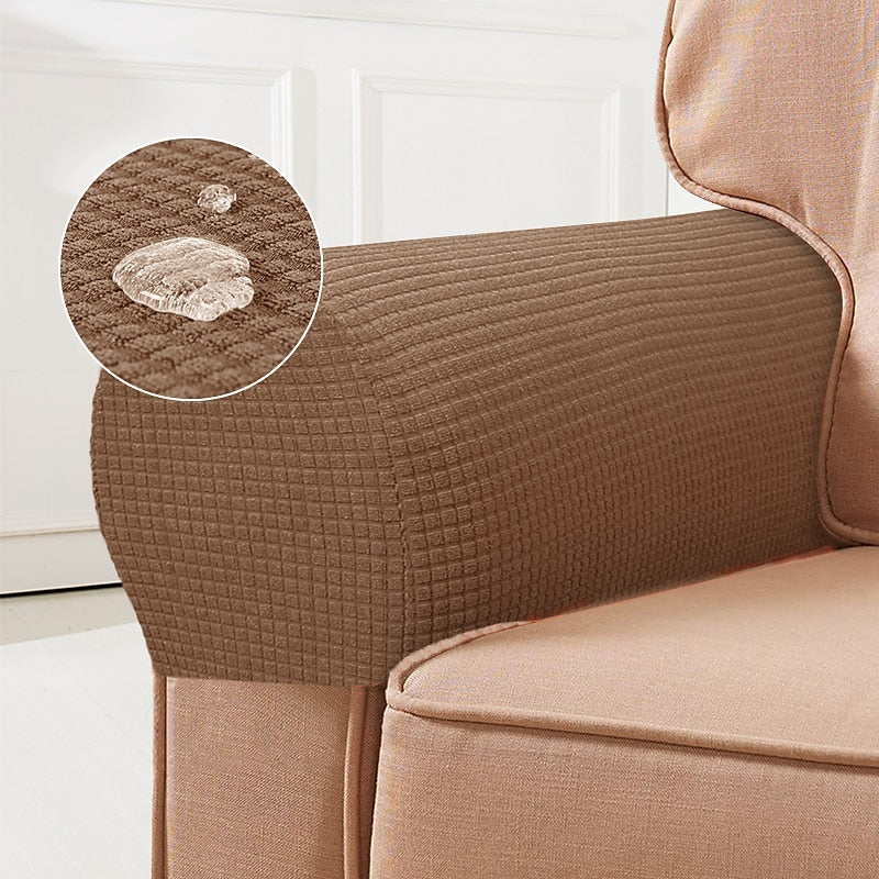 Stretch Armrest Covers – Spandex Chair & Sofa Slipcovers, Set of 2, Burgundy
