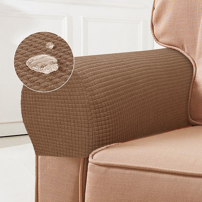 Stretch Armrest Covers – Spandex Chair & Sofa Slipcovers, Set of 2, Burgundy