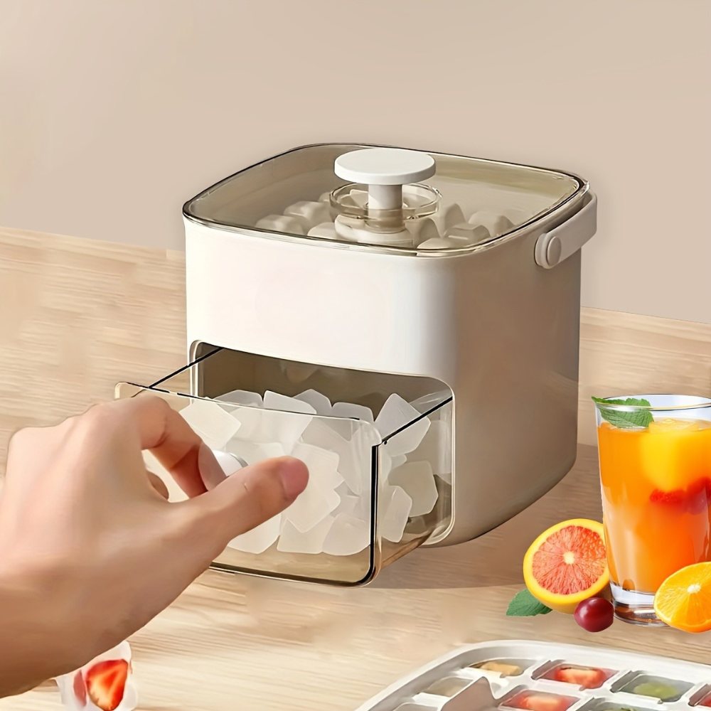 Ice Cube Tray Featuring Integrated Storage Compartment