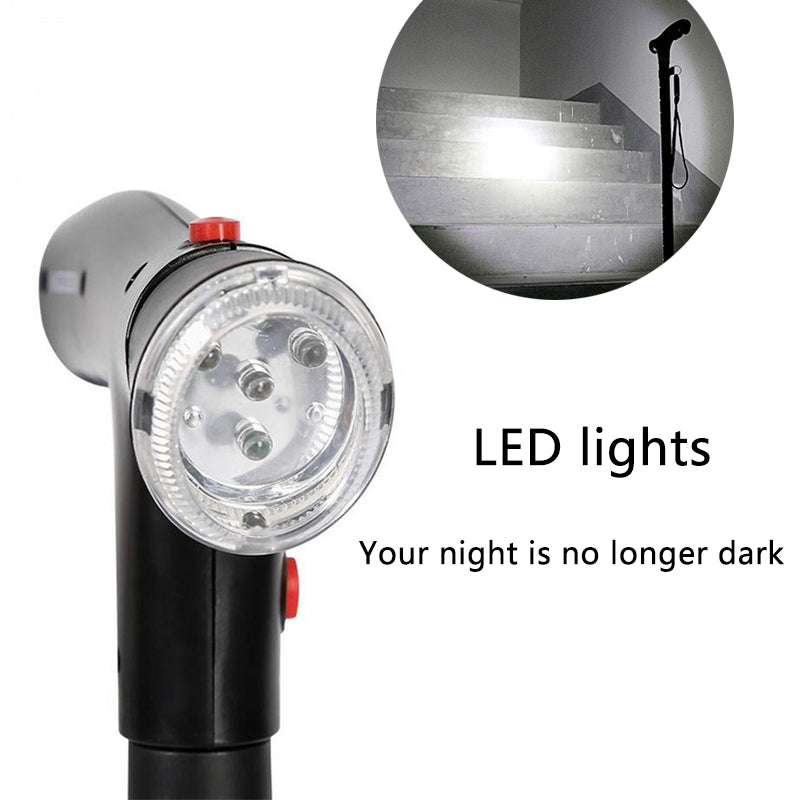 Compact Telescopic Walking Cane with Safety Alert