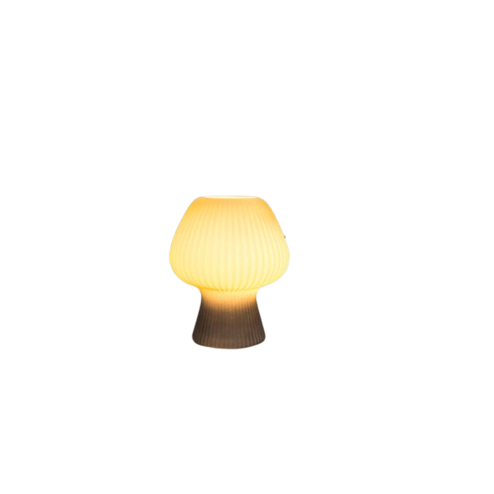 Mushroom-Shaped Glass Table Lamp for Vintage Nightstands – Dimmable