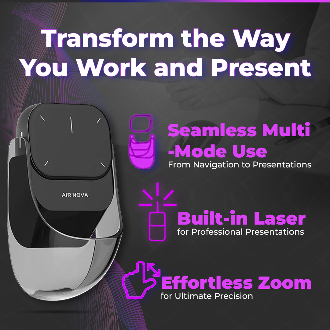Wireless Touchpad and Laser Pointer - Bluetooth Air Mouse for Seamless Control
