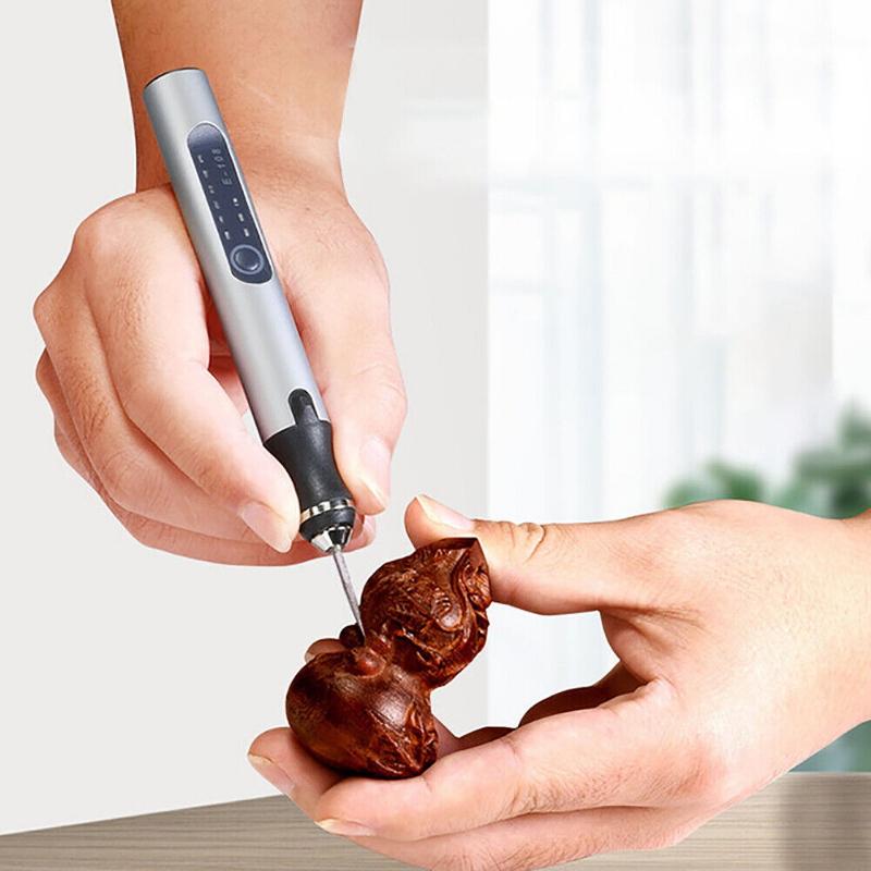 USB Rechargeable Engraving Tool with Rotary Head and Multiple Bits for DIY on Wood, Glass, Metal, and Stone