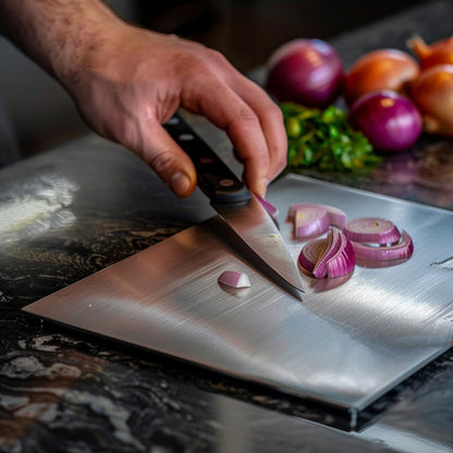 Non-Porous Steel Chopping Board for Food Preparation
