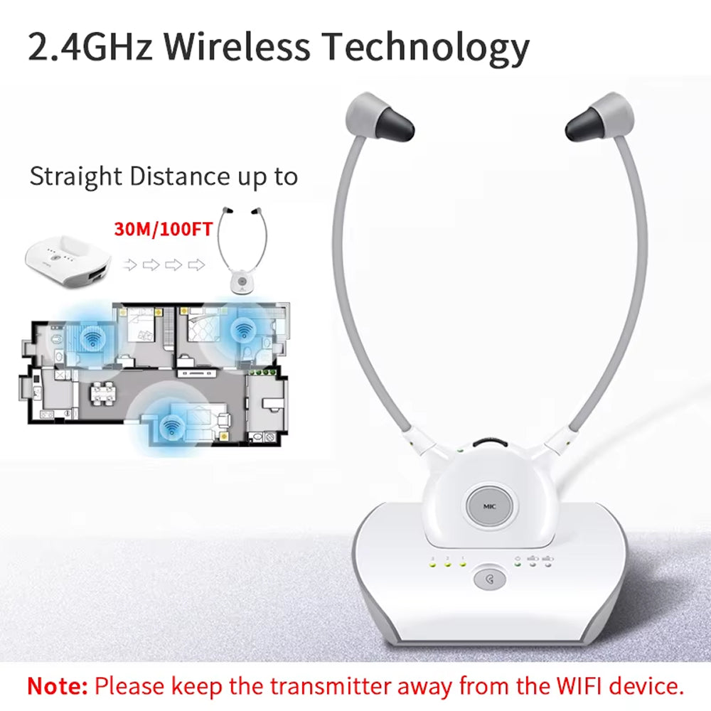 Wireless Headphones for TV with Clear Sound and Dialogue Enhancement
