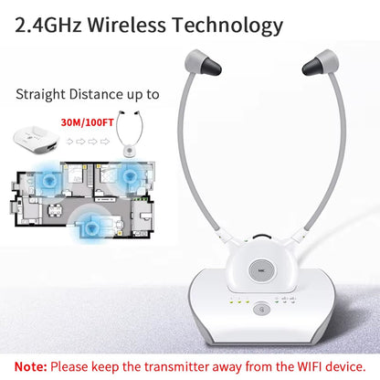 Wireless Headphones for TV with Clear Sound and Dialogue Enhancement
