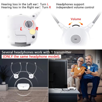Wireless Headphones for TV with Clear Sound and Dialogue Enhancement
