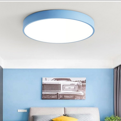 Nordic Style Circular LED Ceiling Light in Wooden Finish