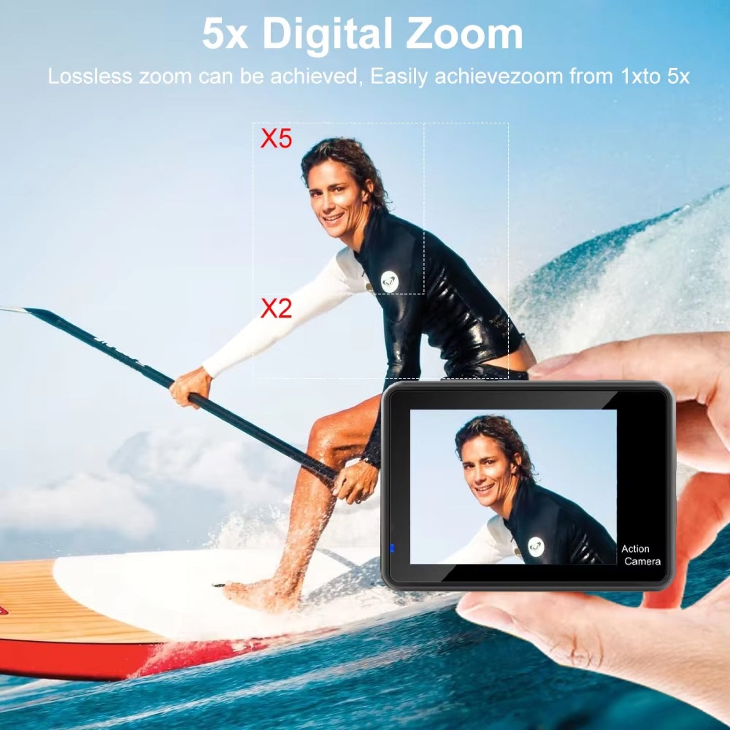5K Ultra-HD Action Camera for Skiing and Outdoor Adventures