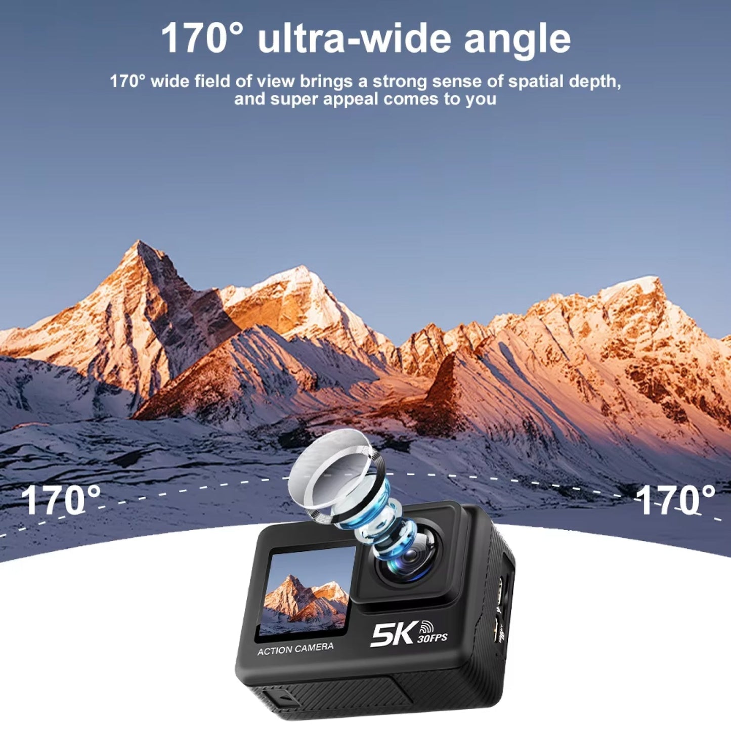 5K Ultra-HD Action Camera for Skiing and Outdoor Adventures