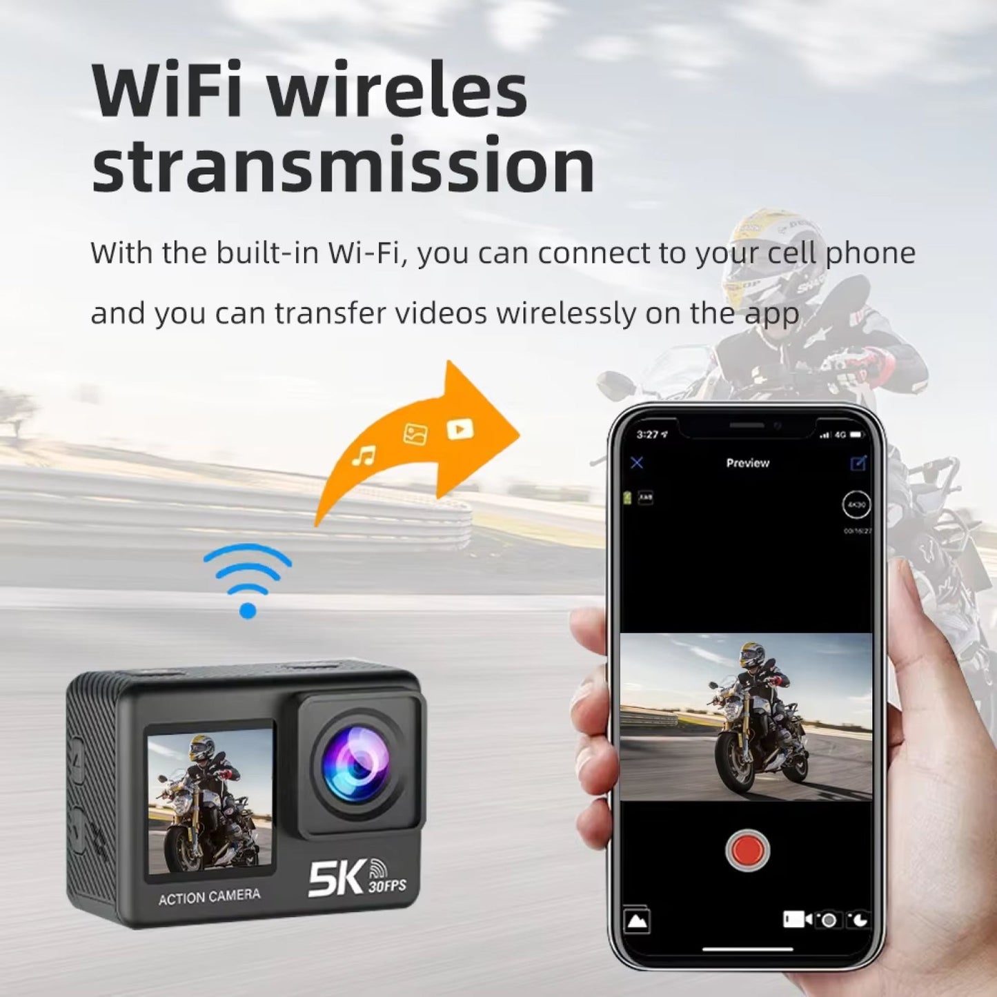 5K Ultra-HD Action Camera for Skiing and Outdoor Adventures