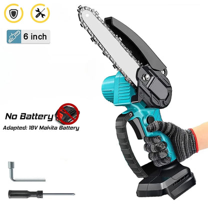 6-Inch Cordless Mini Chainsaw Compatible with Makita