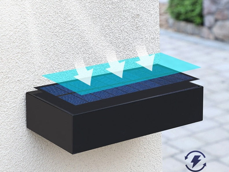 Solar Up-Down Outdoor Wall Light with Automatic Sensor – Energy Efficient – Warm & Cool White