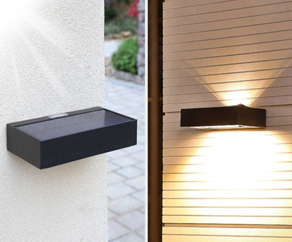 Solar Up-Down Outdoor Wall Light with Automatic Sensor – Energy Efficient – Warm & Cool White
