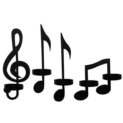Black Musical Notes Wall Candle Holder